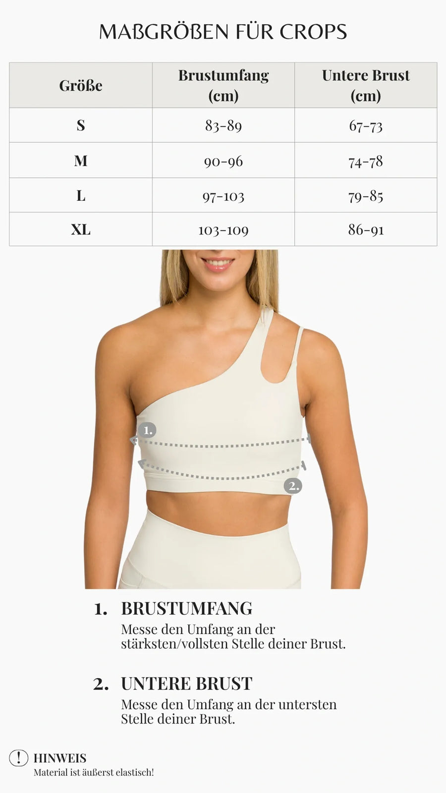 Size guide for this product