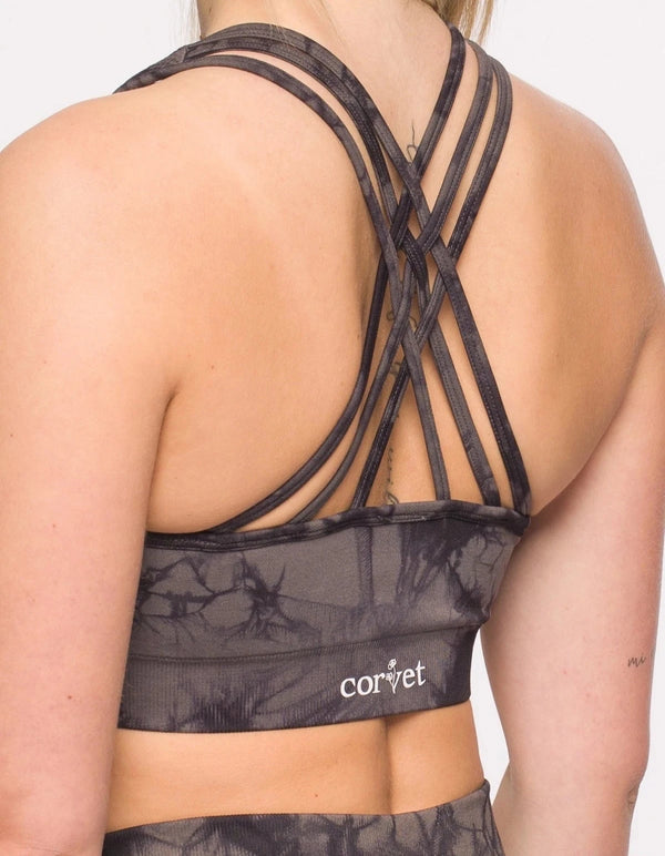 Black Shadow Crop Top - Grey