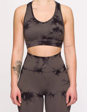 Black Shadow Crop Top - Grey