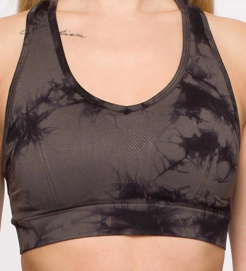 Black Shadow Crop Top - Grey/Black