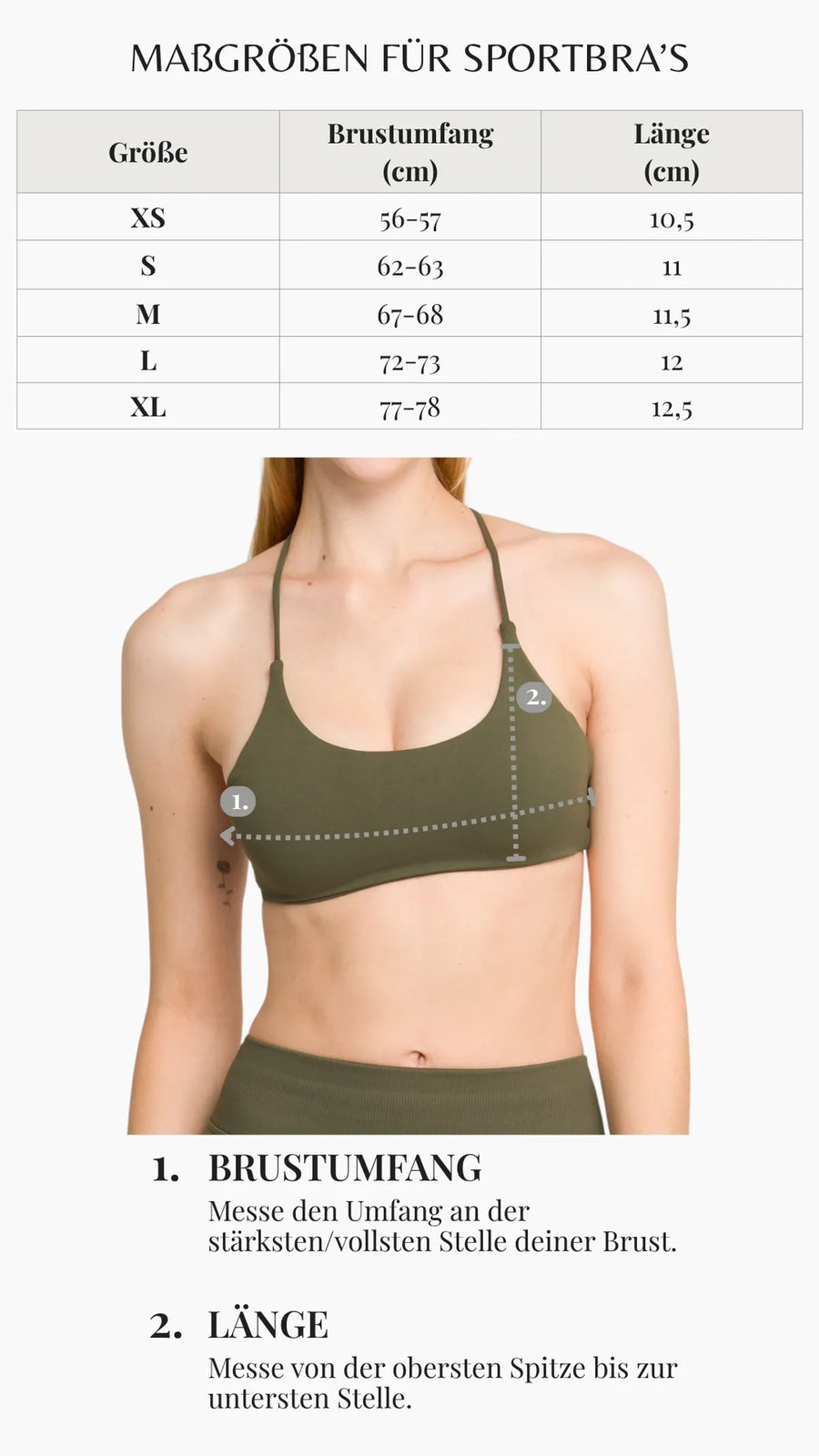 Size guide for this product